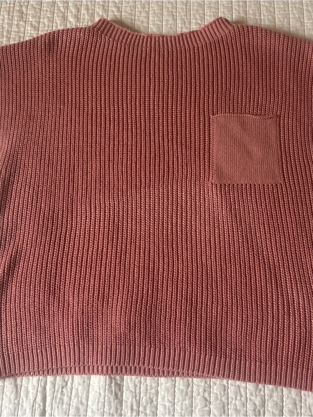Women’s Ribbed Crewneck Sweater in Dusty Rose